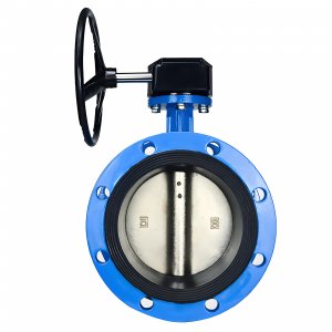 法蘭式蝸輪蝸桿蝶閥DN40，1.6Mpa（橡膠密封