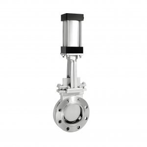 氣動對夾式刀閘閥PNI.0 DN200的，材質碳鋼